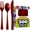 Exquisite Polished Plastic Silverware – 150 Pcs Heavy Duty Cutlery Set – 50 Each of Forks, Knives & Spoons – Disposable Utensil Set for Parties, Events & Catering – Flatware Set by Party Solids